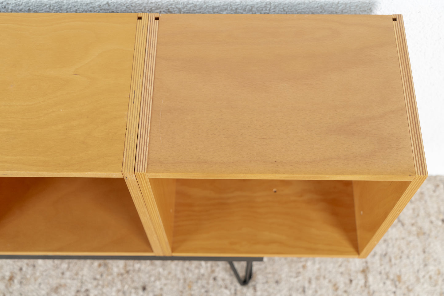 Vintage Sideboard Platten Regal Schichtholz Buche Bauhaus Loft Kommode Tv Hifi Platten Würfel