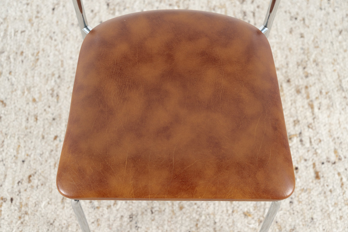 2er Set Vintage Stühle Chrom Braun Mid Century Küche Esszimmer Stuhl