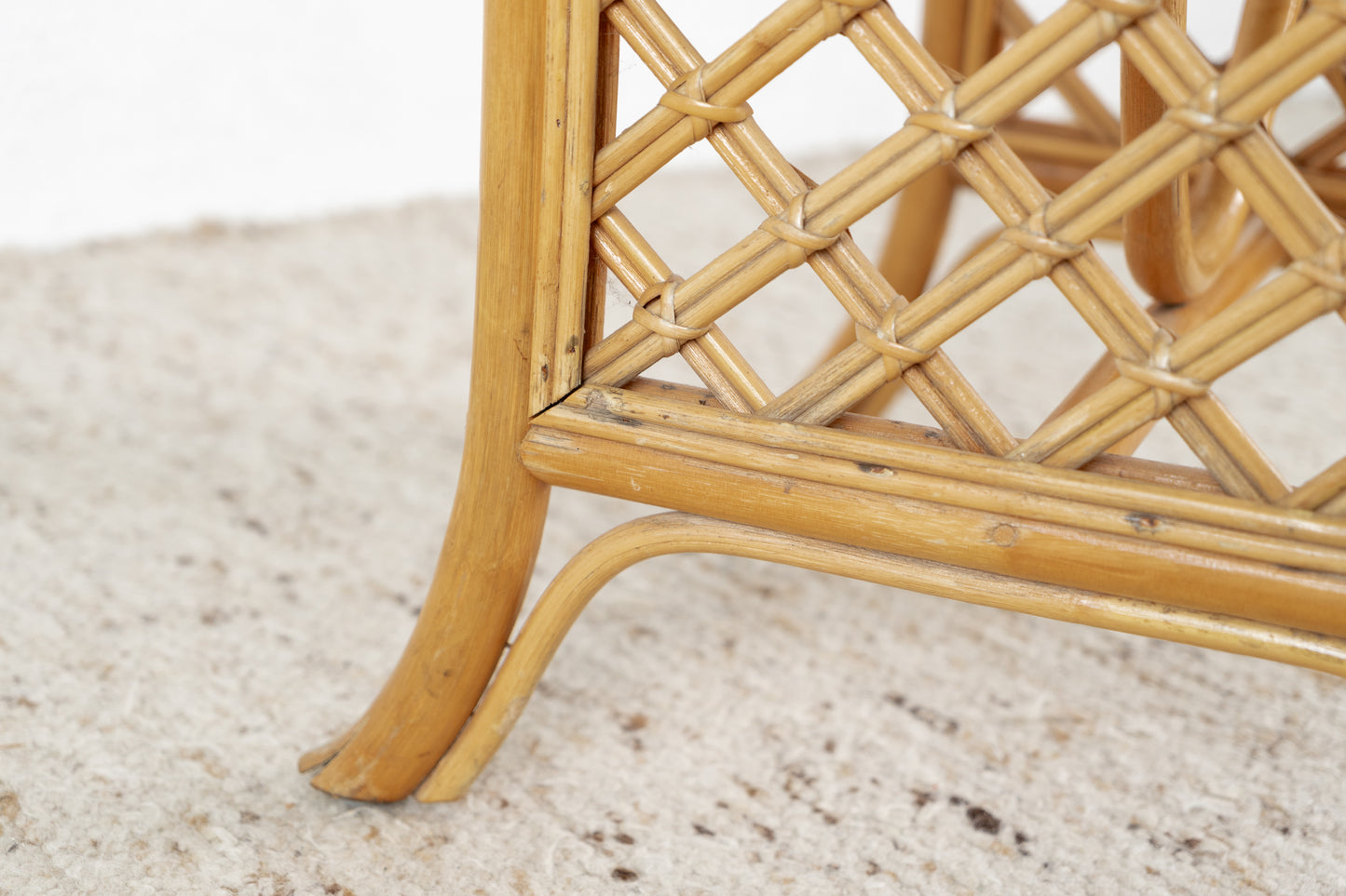 Vintage Boho Esstisch Beistelltisch Ablage Tisch Blumentisch Bambus Rattan