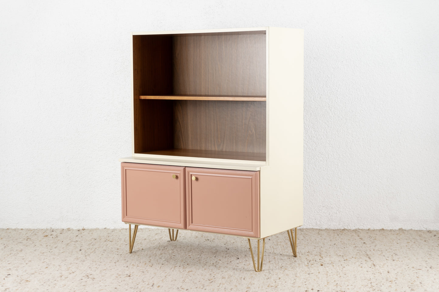Vintage Schrank Regal Altrosa Creme Gold Kommode Wohnzimmer