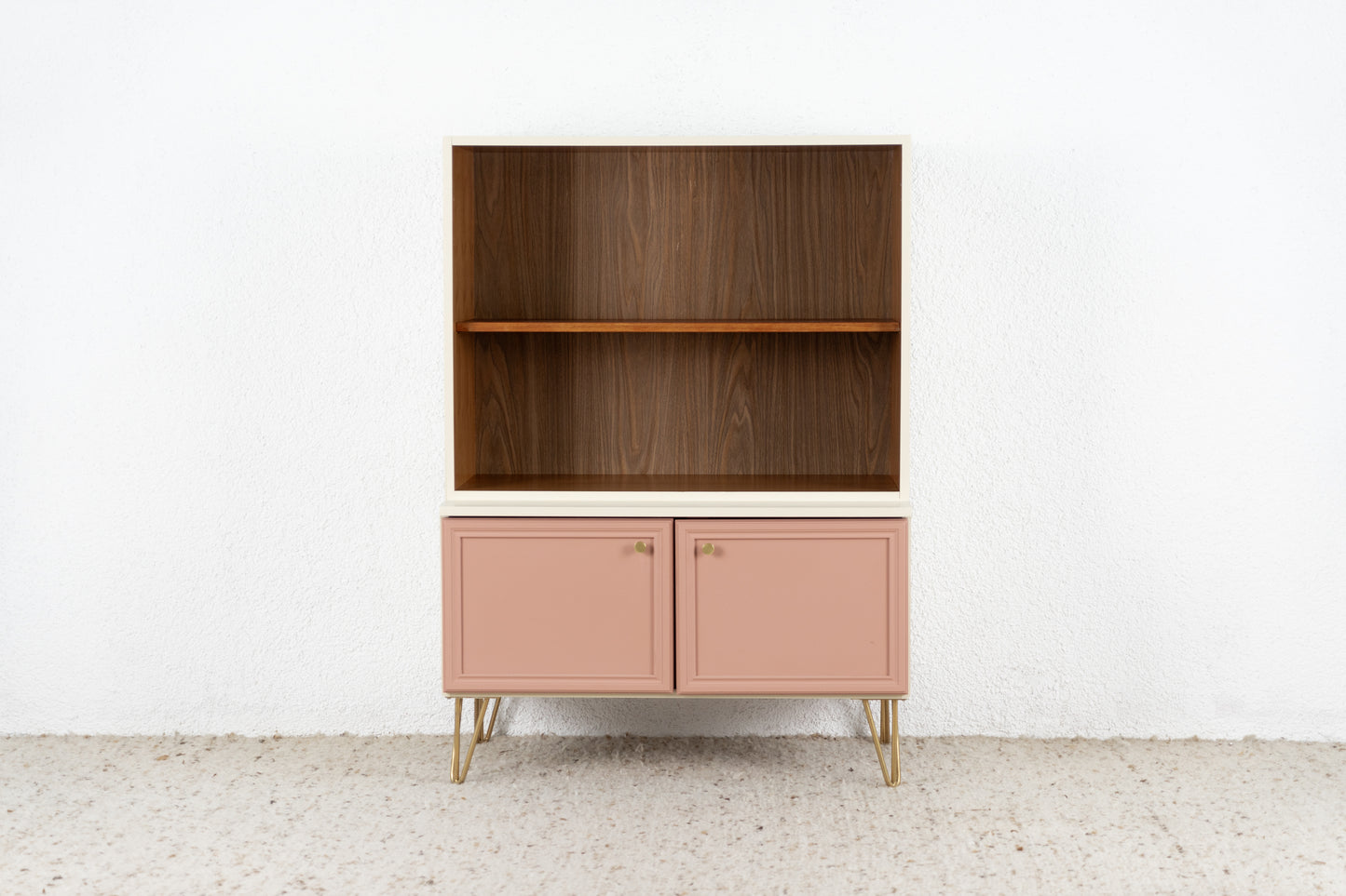 Vintage Schrank Regal Altrosa Creme Gold Kommode Wohnzimmer