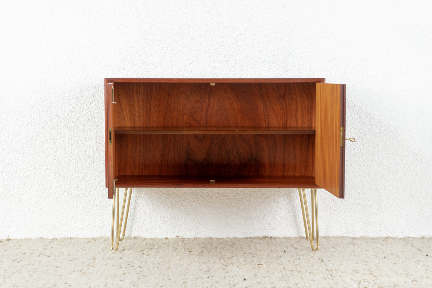 WK MÖBEL Sideboard Kommode Mid Century Holz Teak Vintage Gold