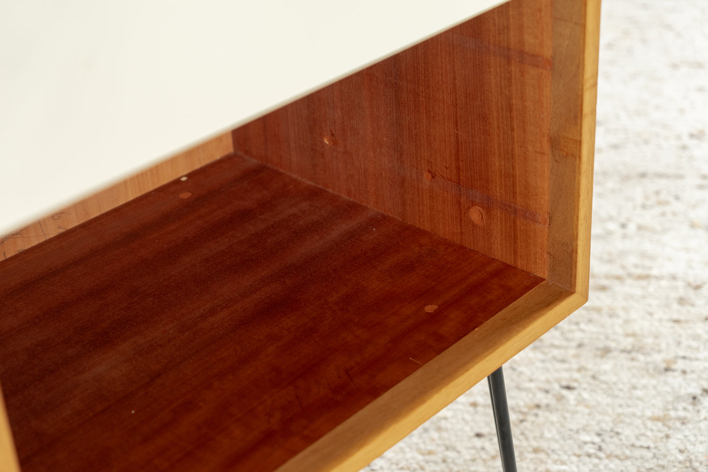 Vintage Nachttisch Kommode Mid Century Holz Nuss Ablage Schränkchen
