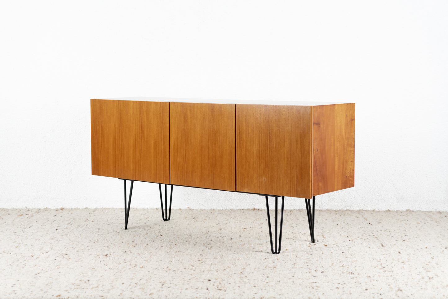Vintage Sideboard Kommode Mid Century Holz Nuss 1960er 60s Schwarz