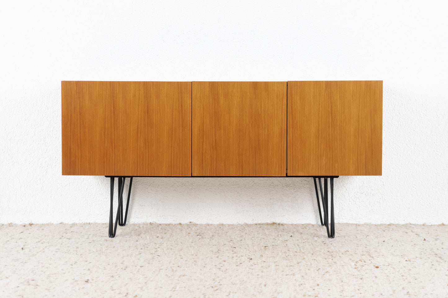 Vintage Sideboard Kommode Mid Century Holz Nuss 1960er 60s Schwarz