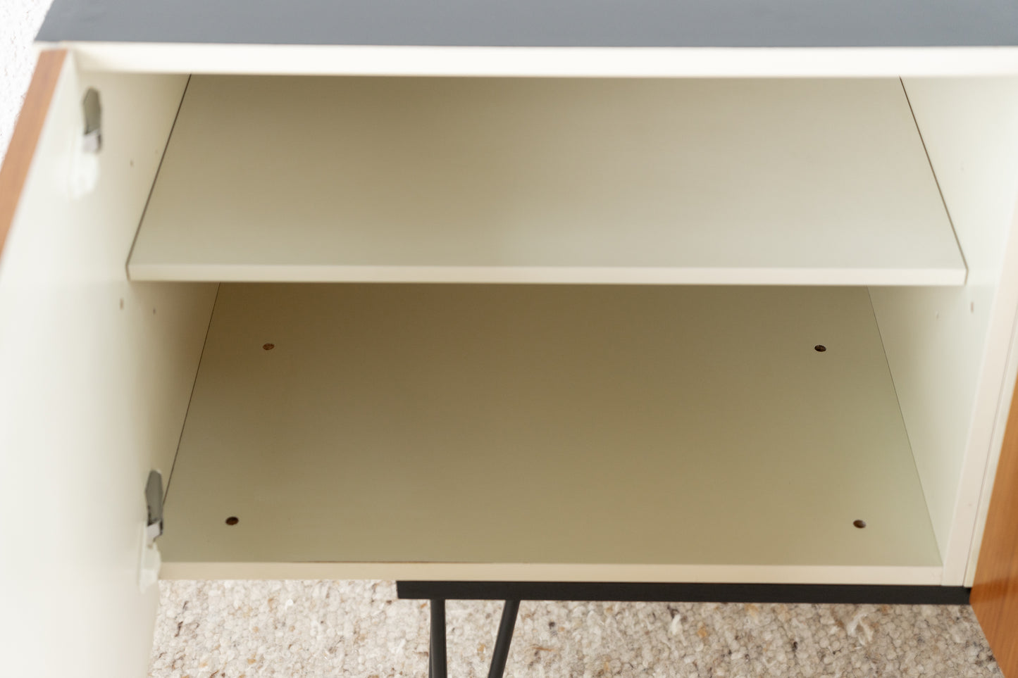 Vintage Sideboard Kommode Mid Century Holz Nuss 1960er 60s Schwarz