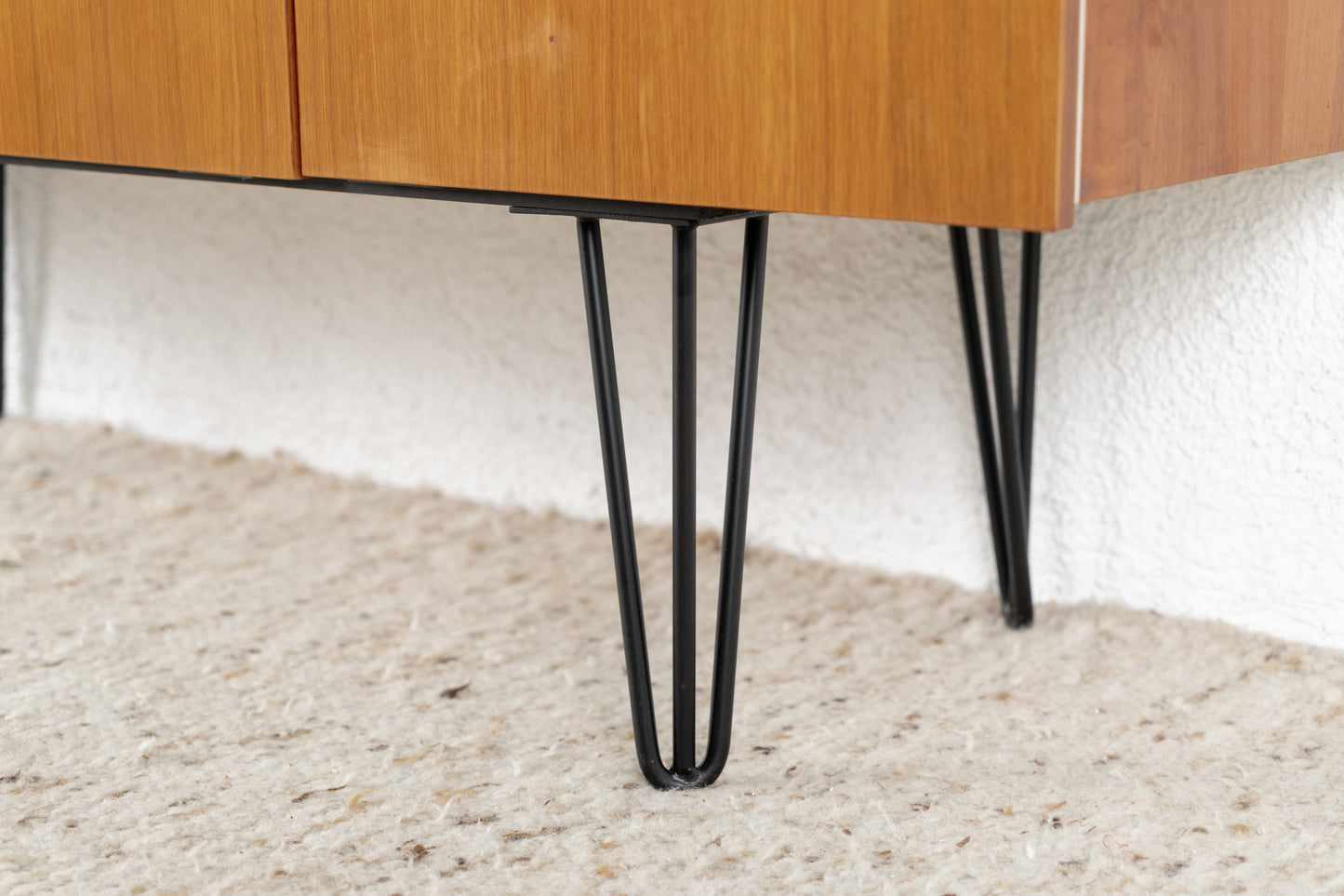 Vintage Sideboard Kommode Mid Century Holz Nuss 1960er 60s Schwarz