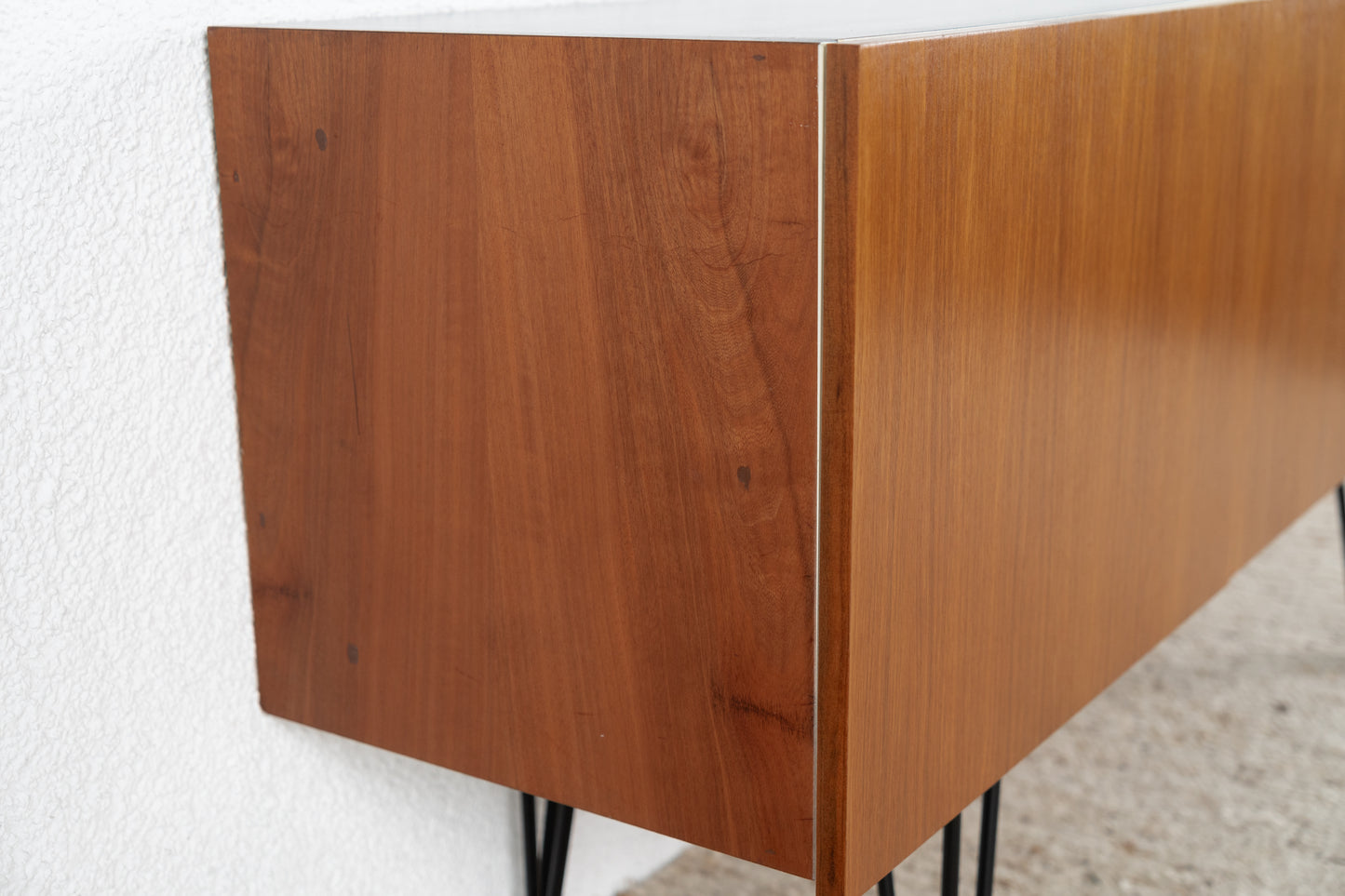 Vintage Sideboard Kommode Mid Century Holz Nuss 1960er 60s Schwarz
