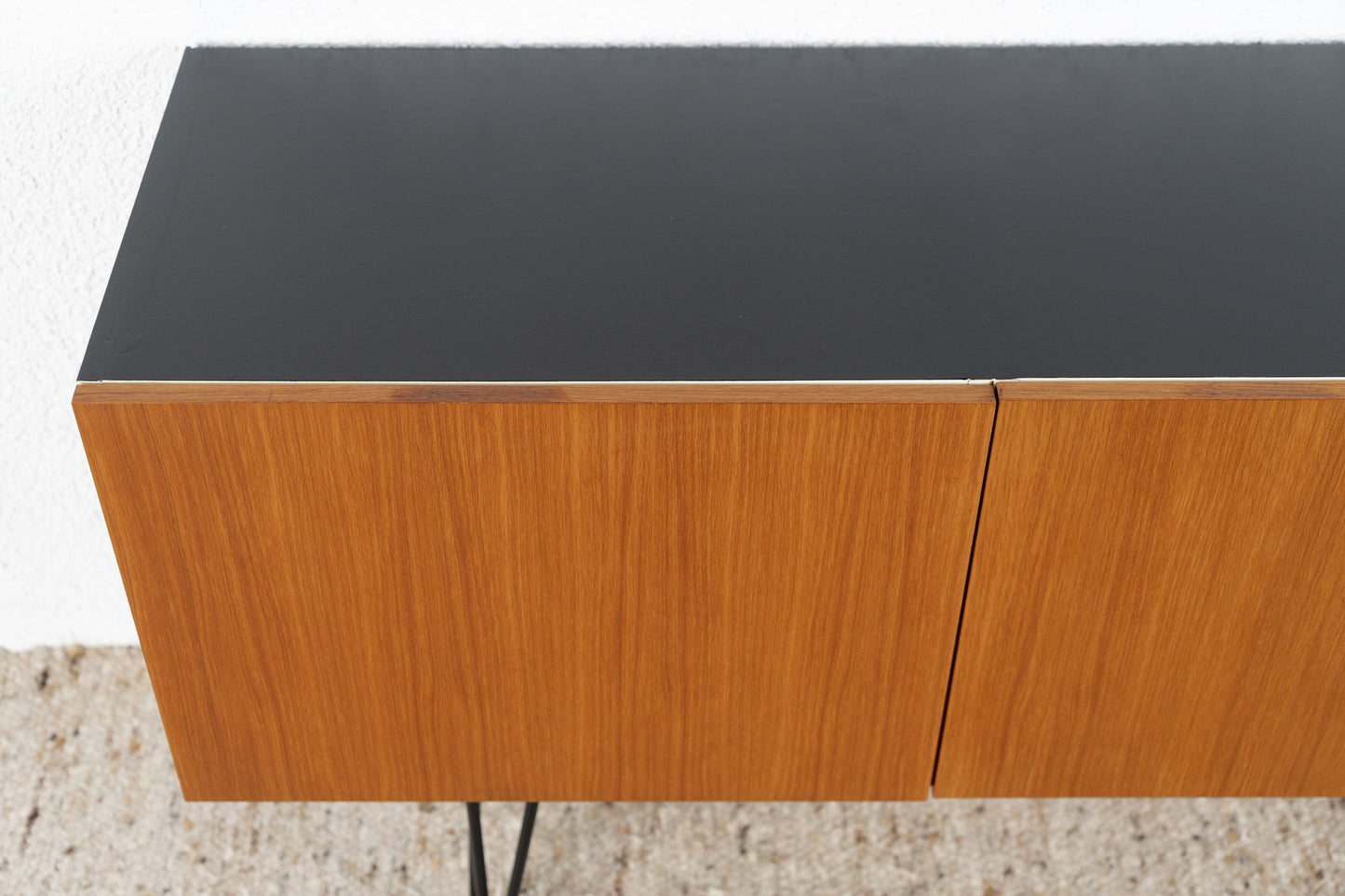 Vintage Sideboard Kommode Mid Century Holz Nuss 1960er 60s Schwarz