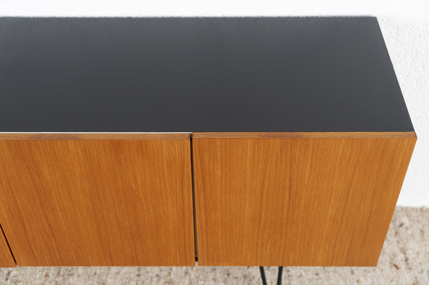 Vintage Sideboard Kommode Mid Century Holz Nuss 1960er 60s Schwarz