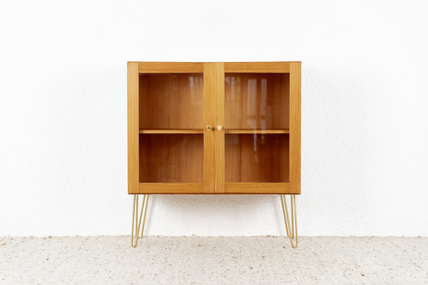 Vintage Kommode Vitrine Holz Glas Sideboard