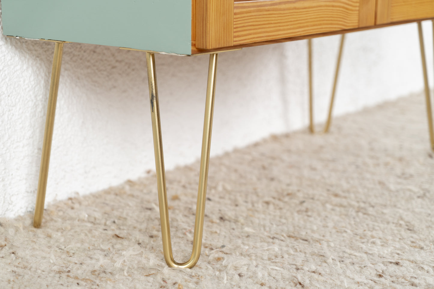 Vintage Kommode Vitrine Holz Glas Sideboard