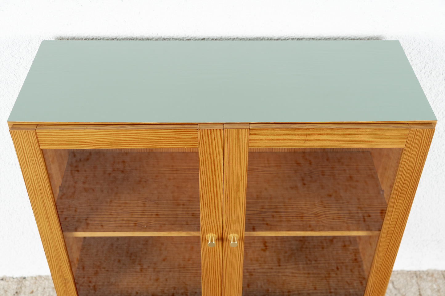 Vintage Kommode Vitrine Holz Glas Sideboard
