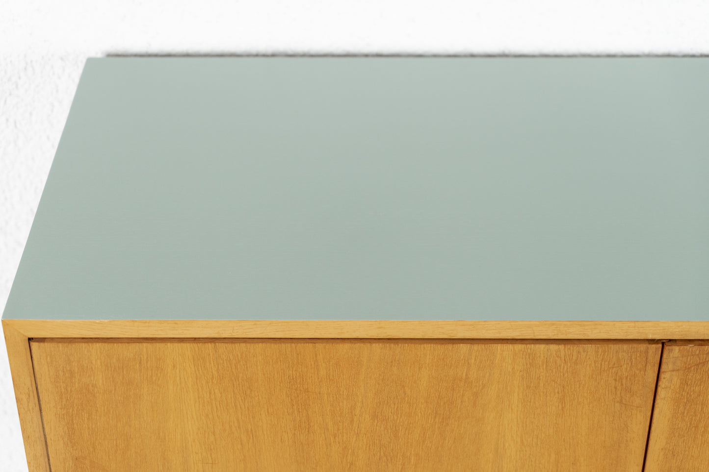 Vintage Kommode Sideboard Mid Century Holz Nuss Pastell Salbei