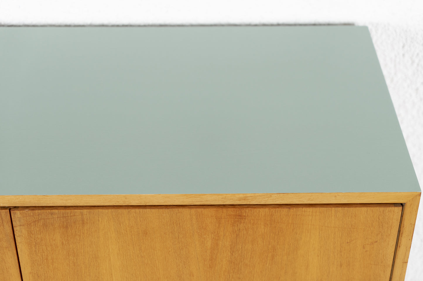 Vintage Kommode Sideboard Mid Century Holz Nuss Pastell Salbei