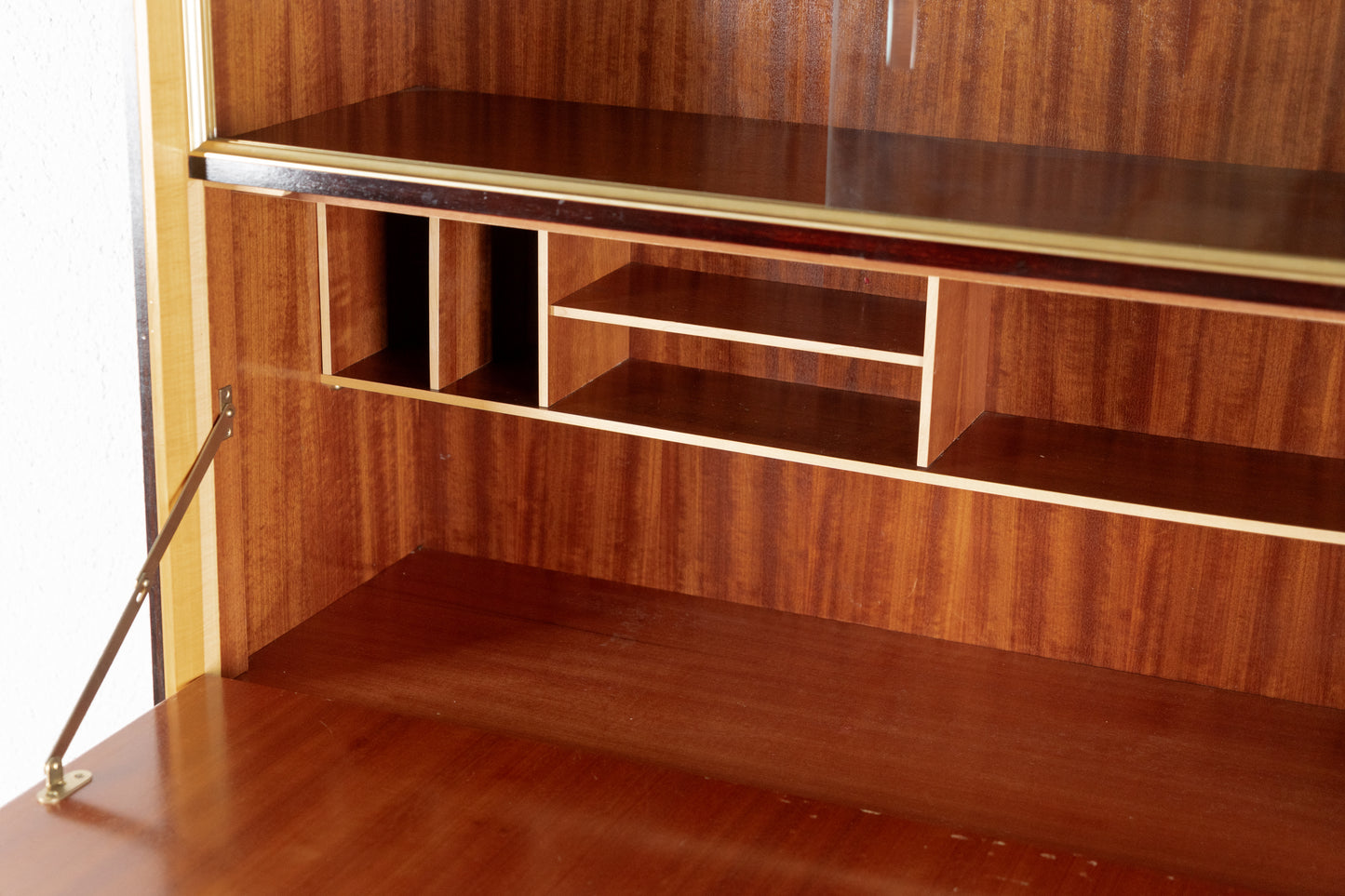 Vintage Schrank Sekretär Holz DDR 1960er 60s Kommode Minibar Mid Century