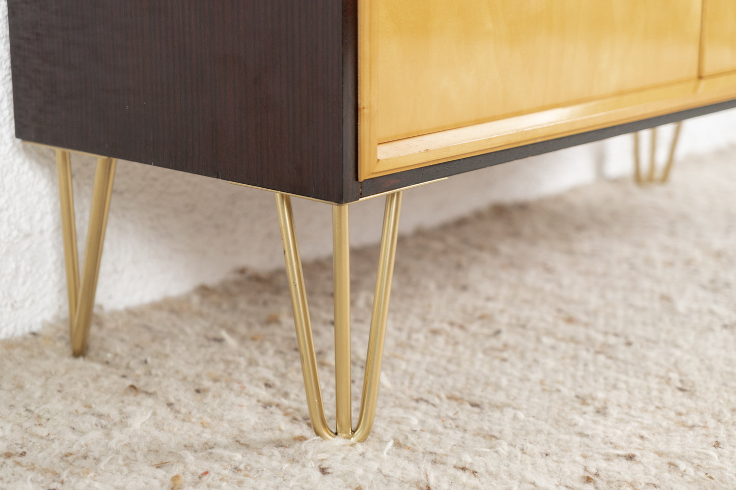 Vintage Schrank Sekretär Holz DDR 1960er 60s Kommode Minibar Mid Century
