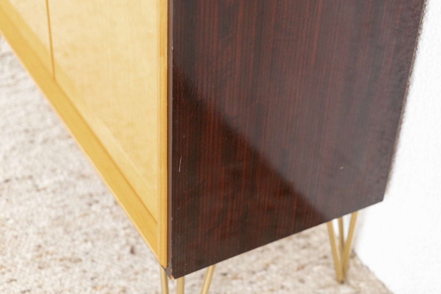 Vintage Schrank Sekretär Holz DDR 1960er 60s Kommode Minibar Mid Century