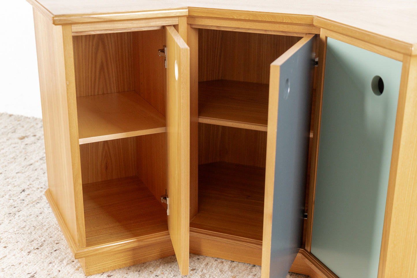 Vintage Eckschrank Eckkommode Holz Kommode Rüster Mid Century