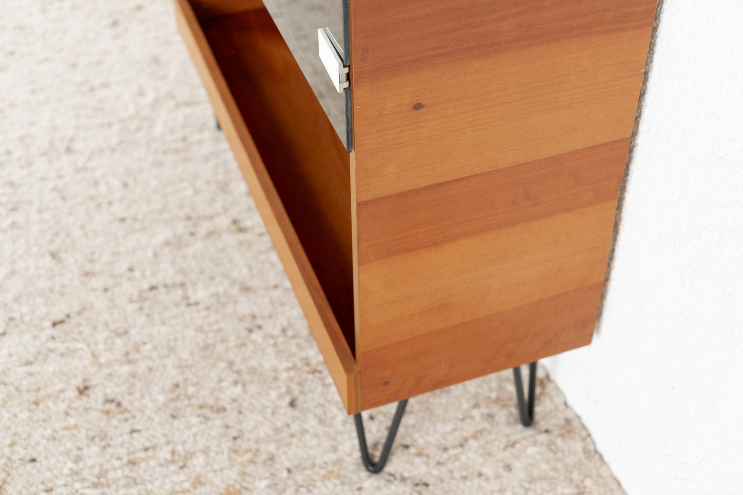 Vintage Schrank Regal Rauchglas Vitrine Kommode Mid Century 1960er