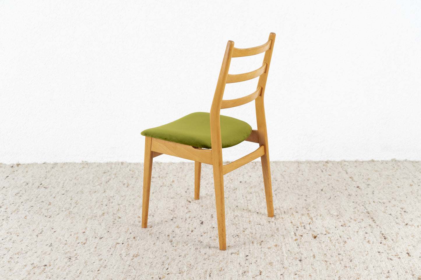 3er Set Vintage Stühle Massivholz Buche Samt Grün Casala Möbel Küche Esszimmer Mid Century