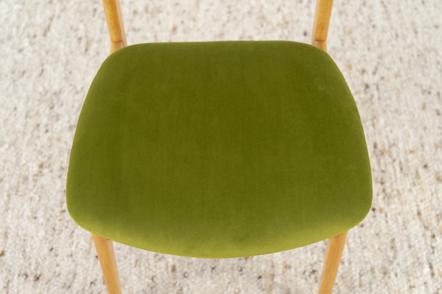 3er Set Vintage Stühle Massivholz Buche Samt Grün Casala Möbel Küche Esszimmer Mid Century
