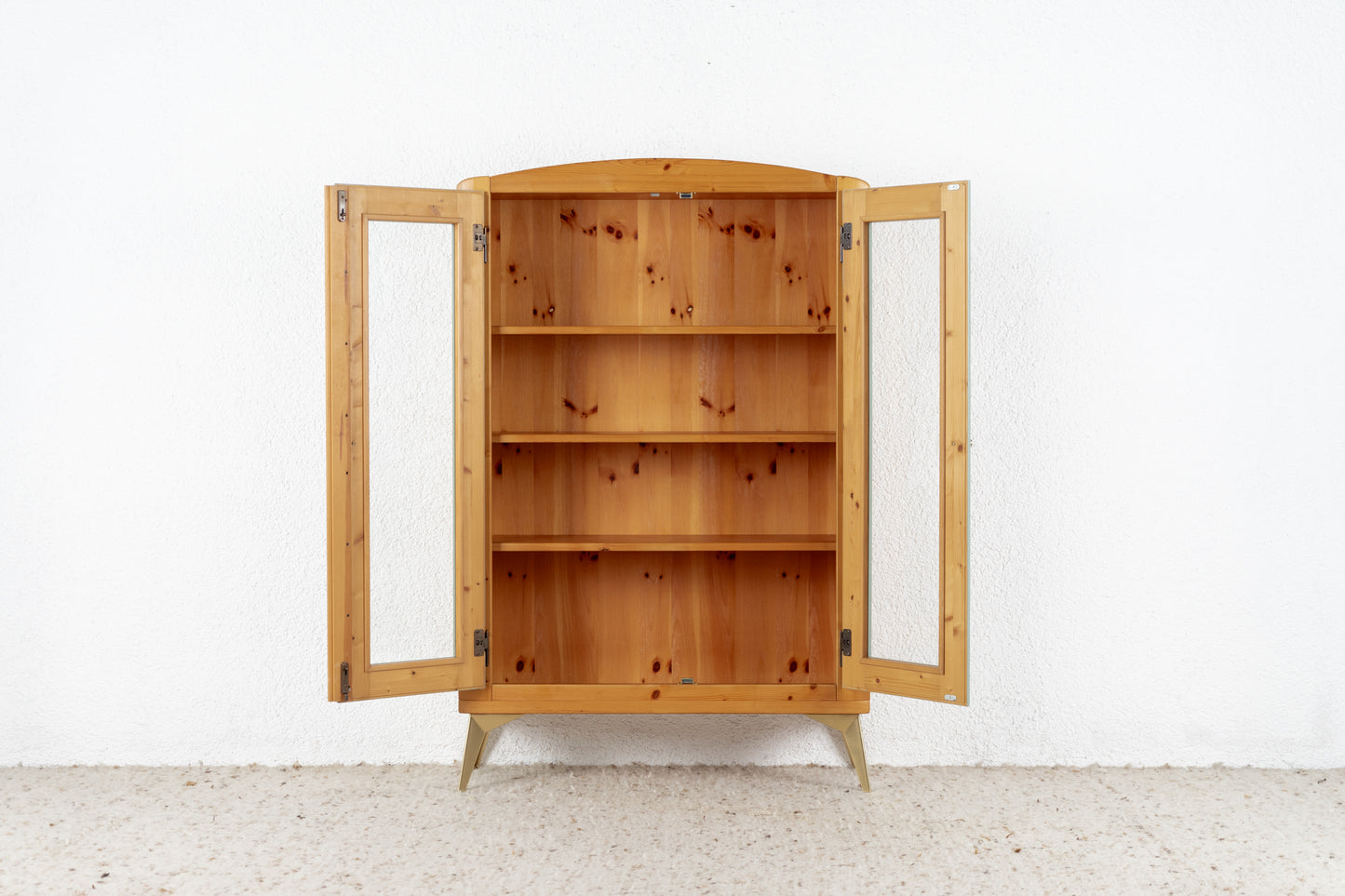Vintage Vitrine Schrank Kommode Massivholz Skandi Landhaus Salbei Pastell