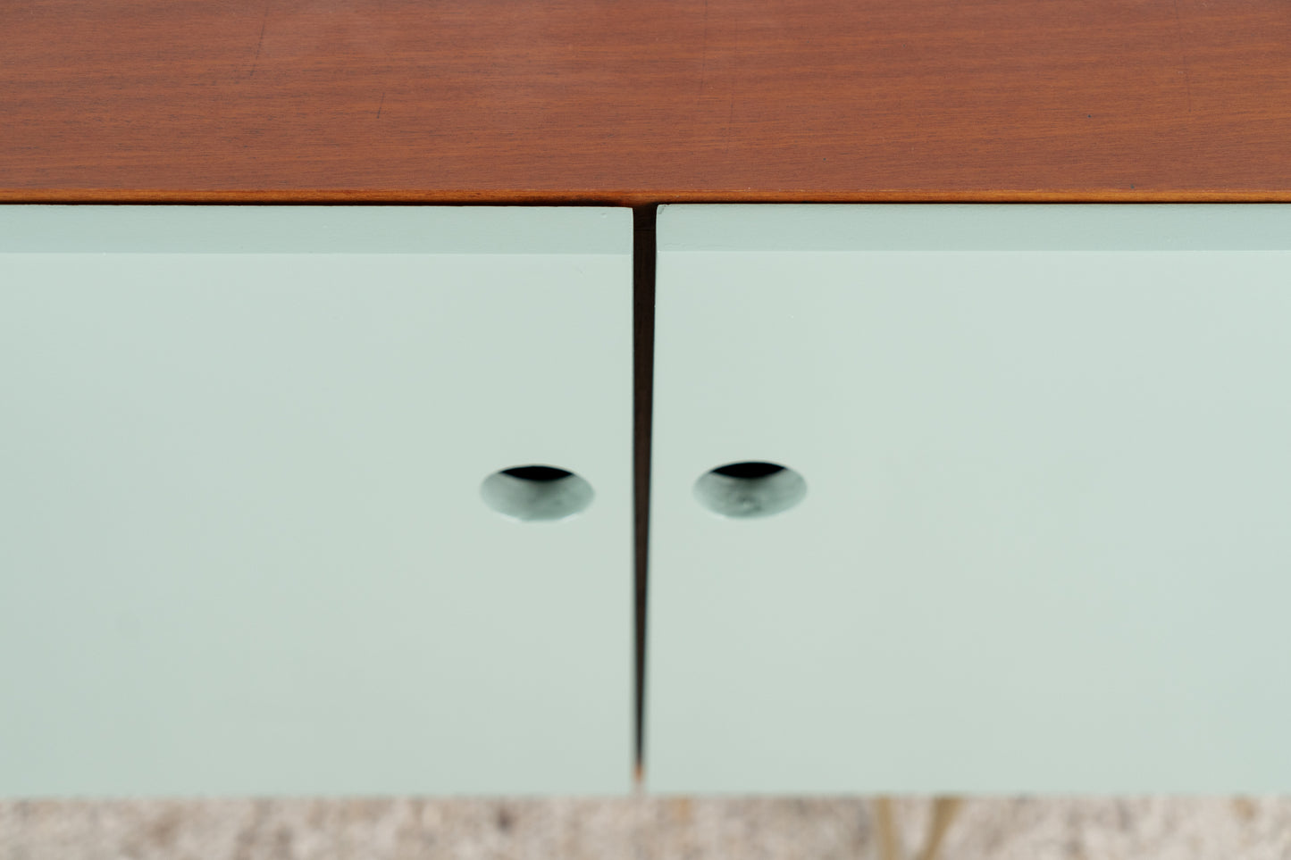Vintage Sideboard Kommode Mid Century Holz Teak Tv Schrank Pastell Salbei