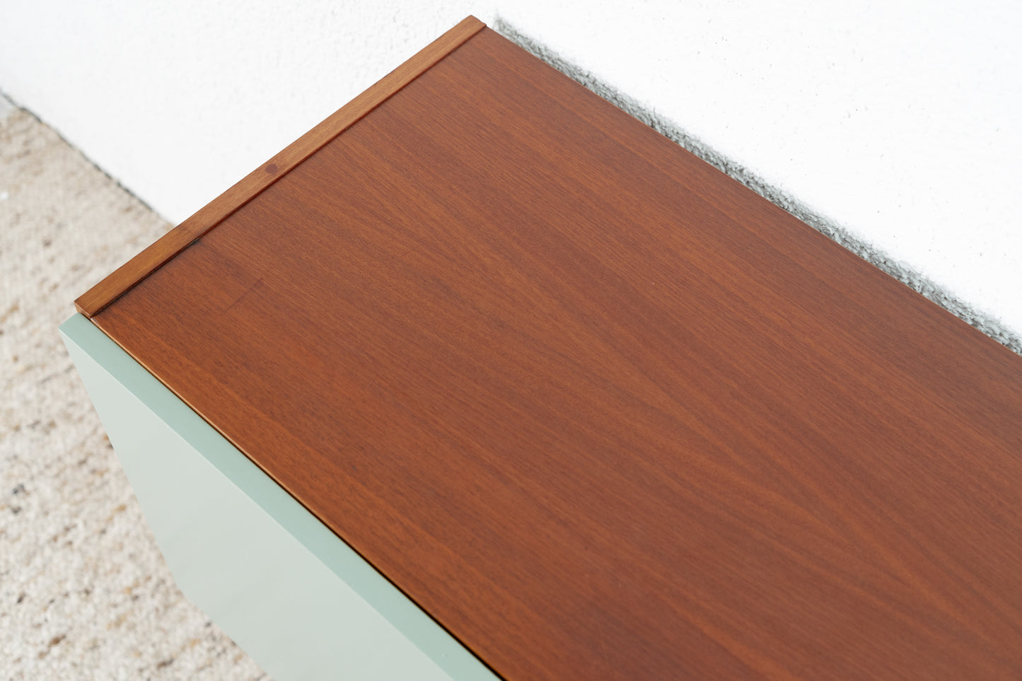 Vintage Sideboard Kommode Mid Century Holz Teak Tv Schrank Pastell Salbei