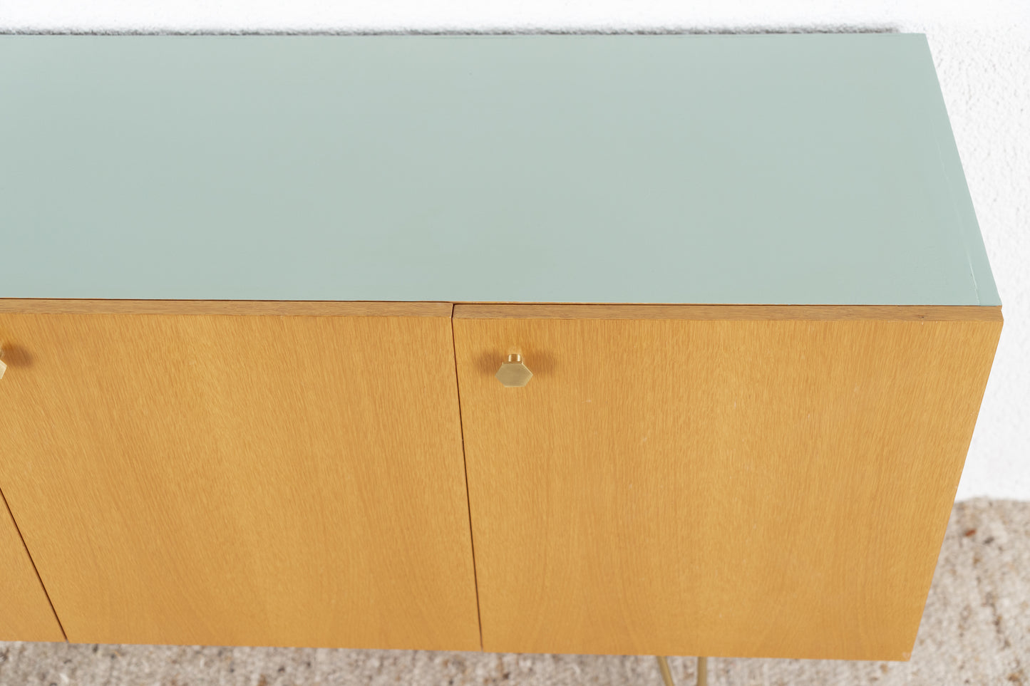Vintage Sideboard Kommode Mid Century Holz Eiche Skandi Pastell Salbei
