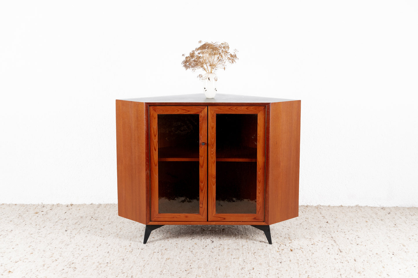 Vintage Eckschrank Tv Eckkommode Vitrine Teak Holz Wk Möbel Schrank Kommode