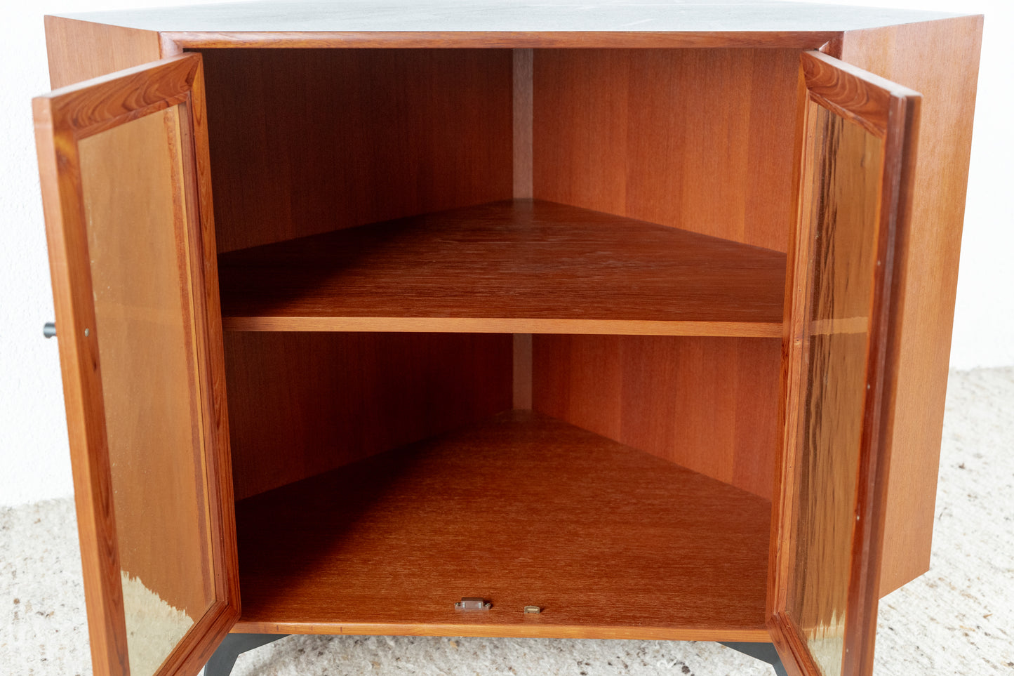Vintage Eckschrank Tv Eckkommode Vitrine Teak Holz Wk Möbel Schrank Kommode