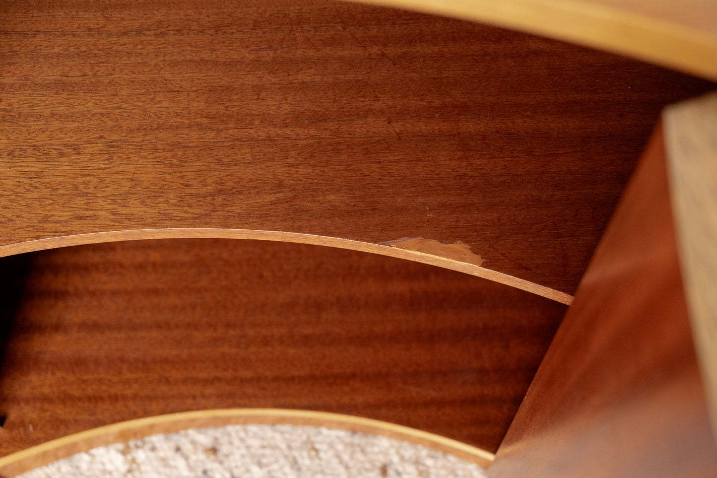 Vintage Eckschrank Eckkommode Holz Nuss Grün