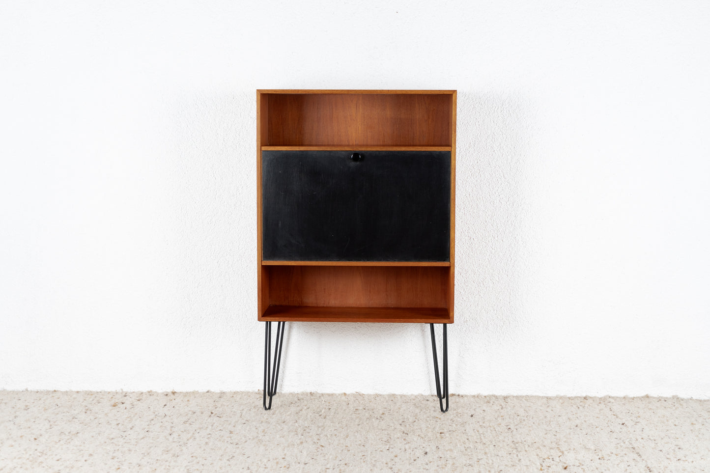 Vintage Sekretär Kommode Schrank Holz Mid Century Teak Schwarz Mid Century