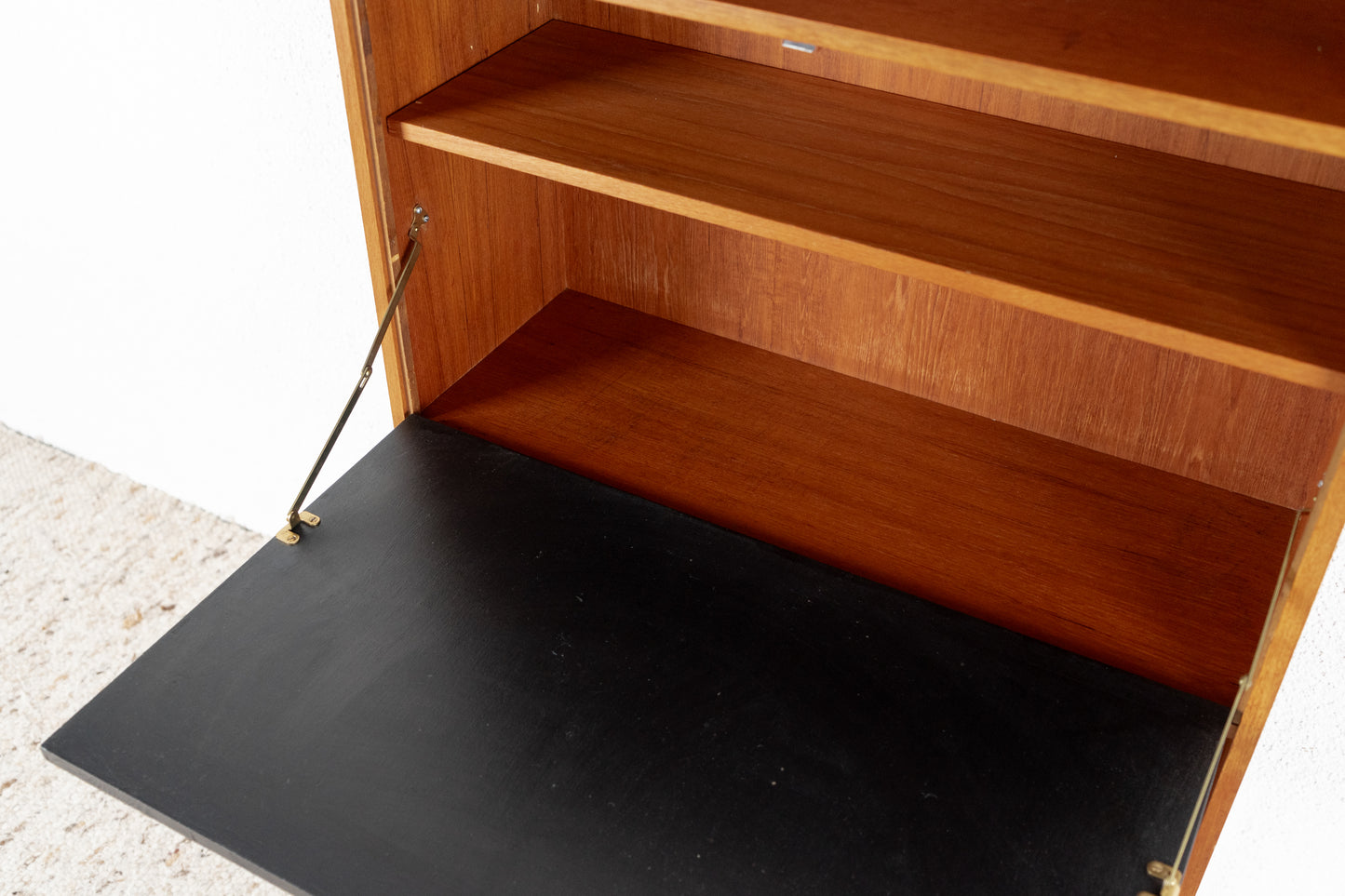 Vintage Sekretär Kommode Schrank Holz Mid Century Teak Schwarz Mid Century