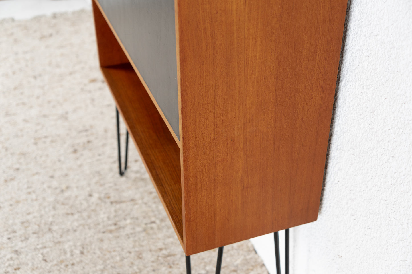 Vintage Sekretär Kommode Schrank Holz Mid Century Teak Schwarz Mid Century