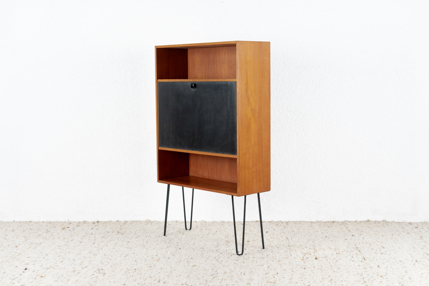 Vintage Sekretär Kommode Schrank Holz Mid Century Teak Schwarz Mid Century