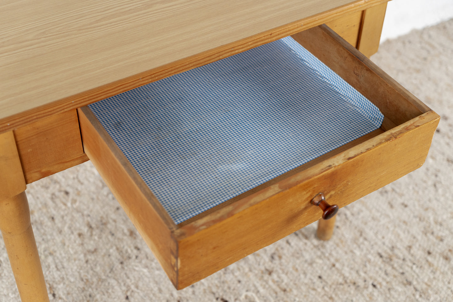 Vintage Esstisch Schreibtisch Tisch Schubladen Holz Küche