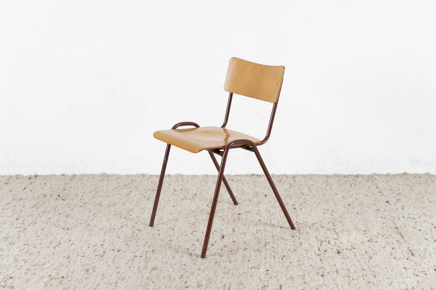 1 von 10 Vintage Stuhl Stapelstühle Küche Esstisch Holz Metall Industial Braun