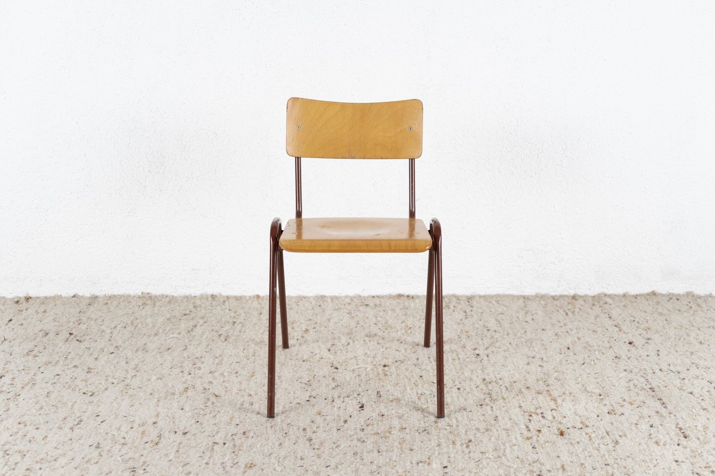 1 von 10 Vintage Stuhl Stapelstühle Küche Esstisch Holz Metall Industial Braun