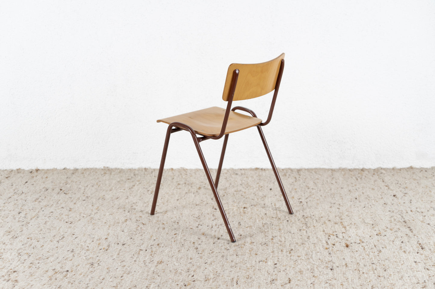 1 von 10 Vintage Stuhl Stapelstühle Küche Esstisch Holz Metall Industial Braun