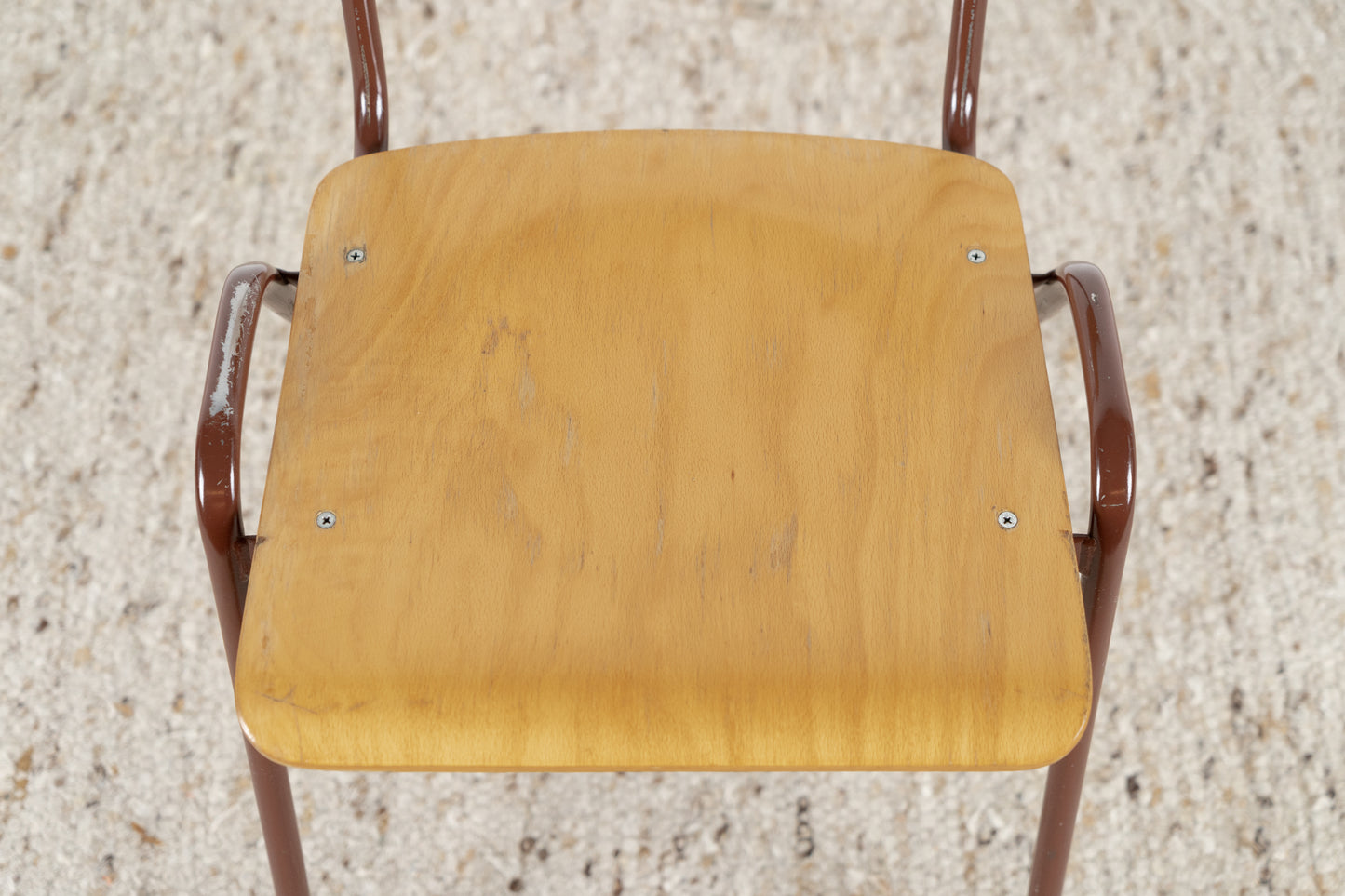 1 von 10 Vintage Stuhl Stapelstühle Küche Esstisch Holz Metall Industial Braun