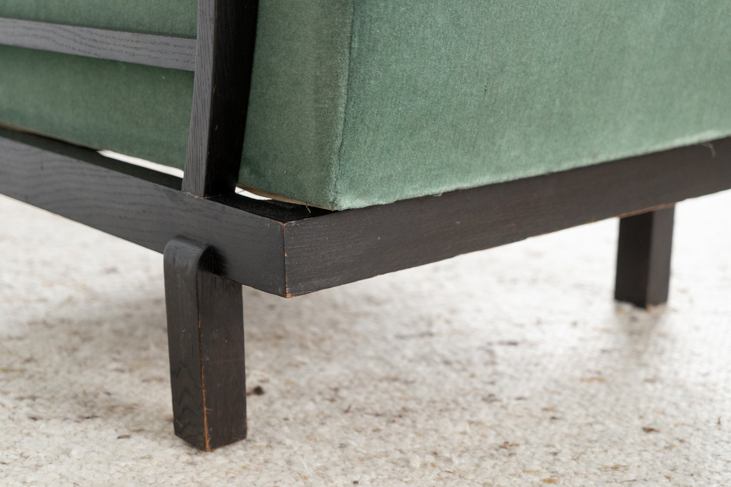 1 von 2 Vintage Sessel Holz Grün Samt Stuhl 60er Armchair