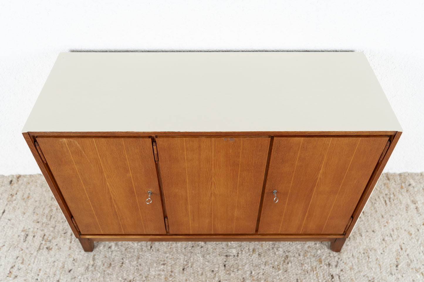 Vintage Kommode Sideboard Schrank Holz Creme Schreiner Patina