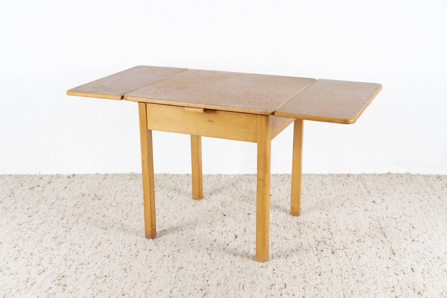 Vintage Tisch Esstisch Küchentisch Schreibtisch Ausziehbar Holz Korkoptik