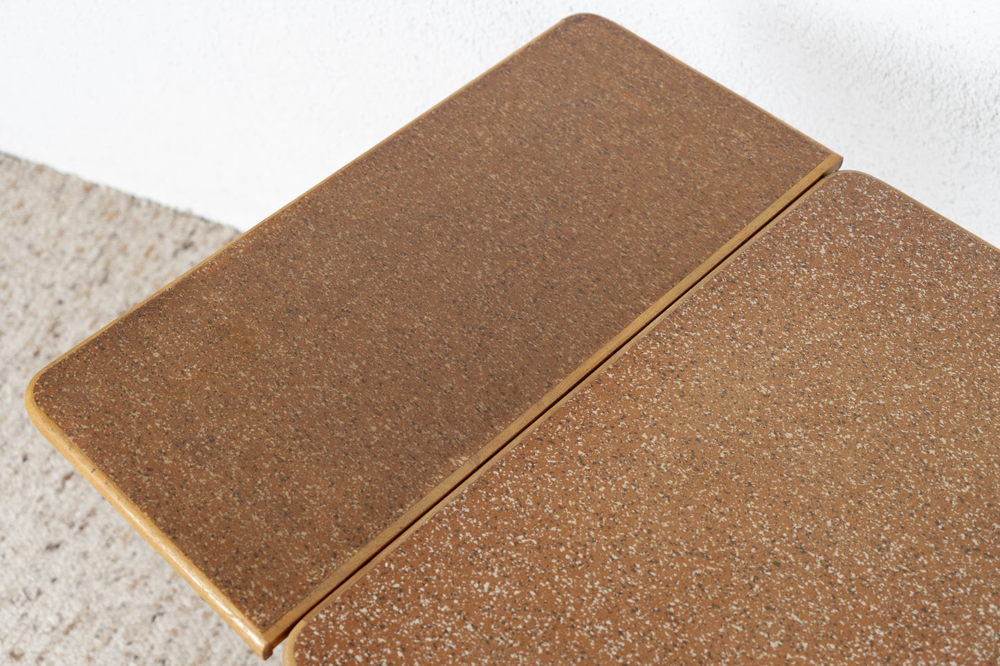 Vintage Tisch Esstisch Küchentisch Schreibtisch Ausziehbar Holz Korkoptik