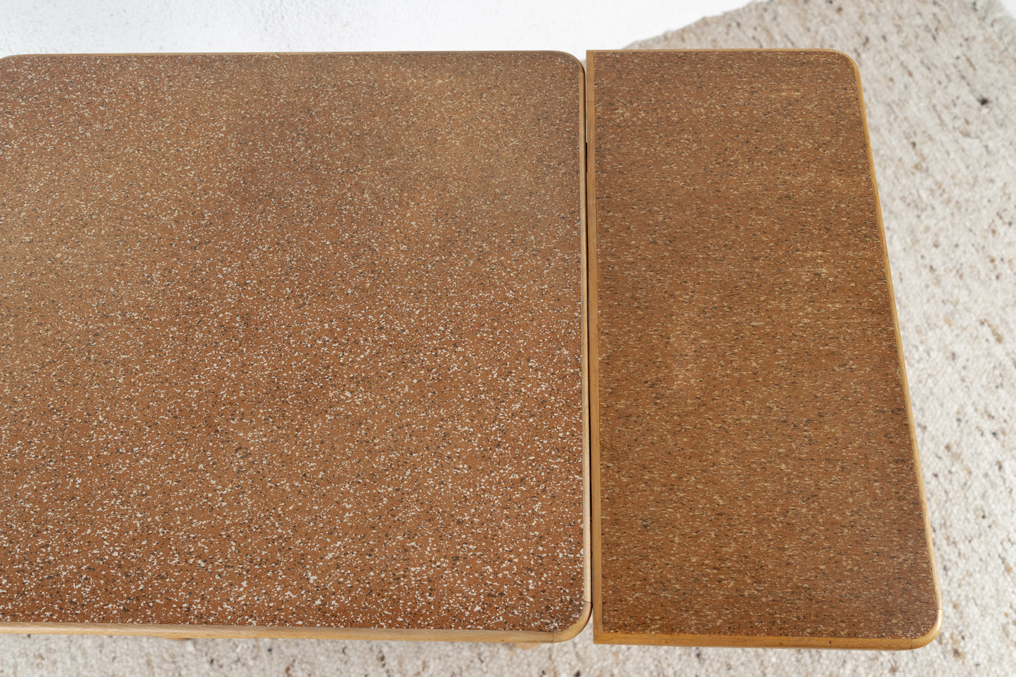 Vintage Tisch Esstisch Küchentisch Schreibtisch Ausziehbar Holz Korkoptik