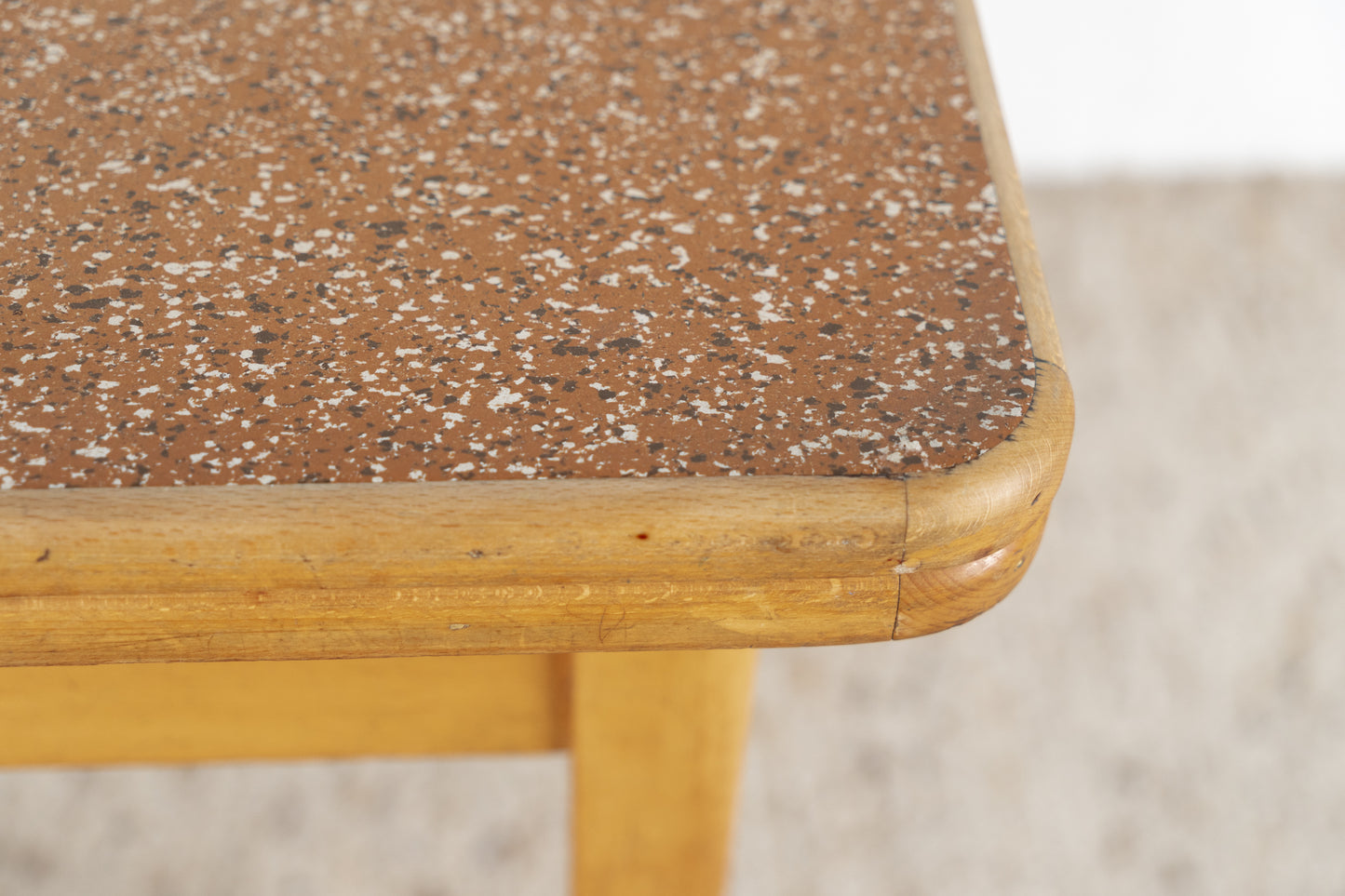 Vintage Tisch Esstisch Küchentisch Schreibtisch Ausziehbar Holz Korkoptik