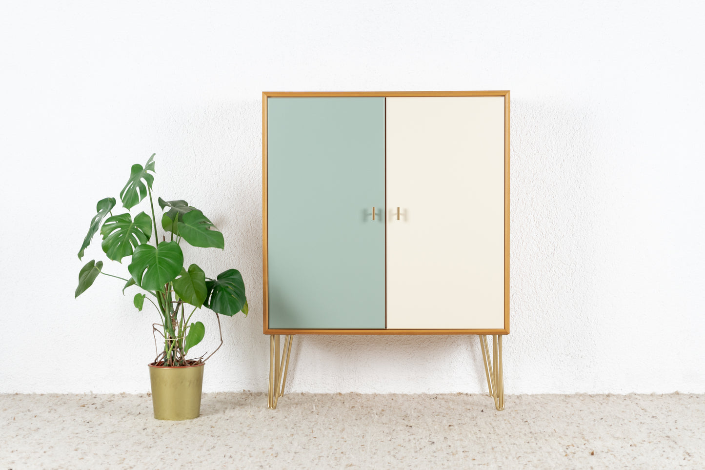 Vintage Kommode Schrank Holz Salbei Kirsch Mid Century Kleider Omnia
