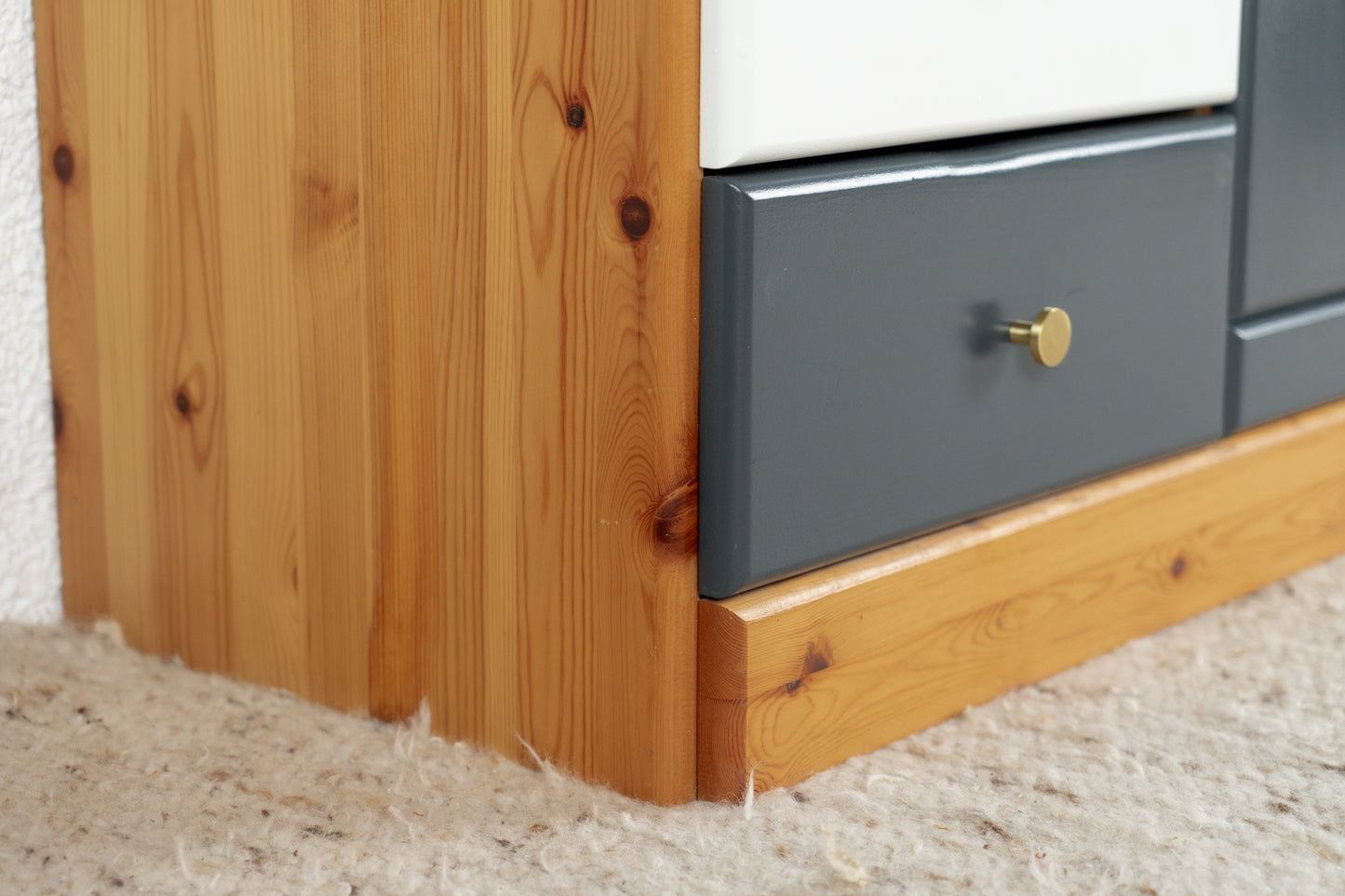 Vintage Sideboard Kommode Schubladen Blau Bunt Massivholz Kiefer